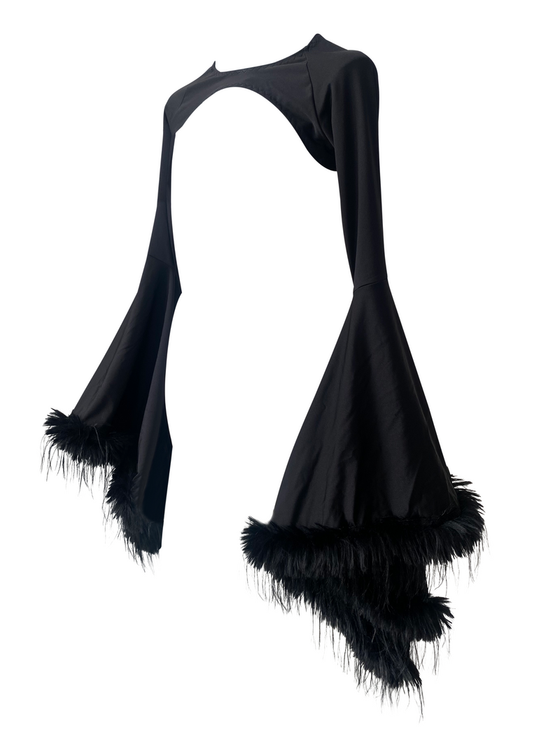 Spark Noir Shrug with Fur Trim