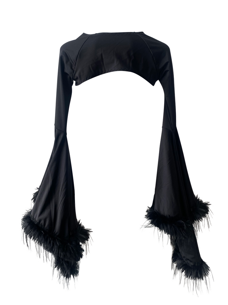 Spark Noir Shrug with Fur Trim